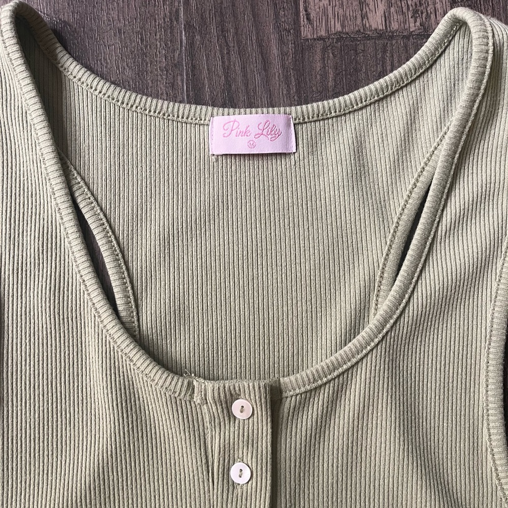 Pink Lily Wonderstruck Ribbed Tank Midi Dress Size M - Picture 4 of 10